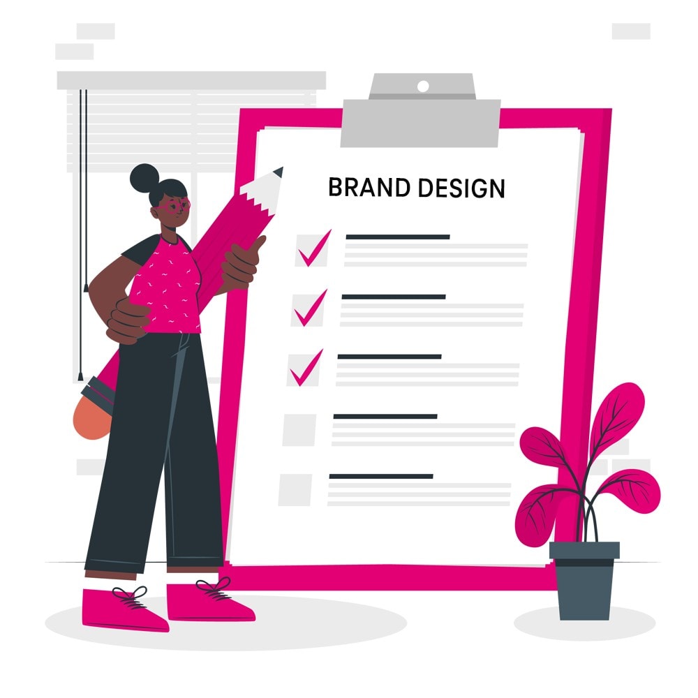 Illustration einer Person, die eine To-Do Liste abhakt