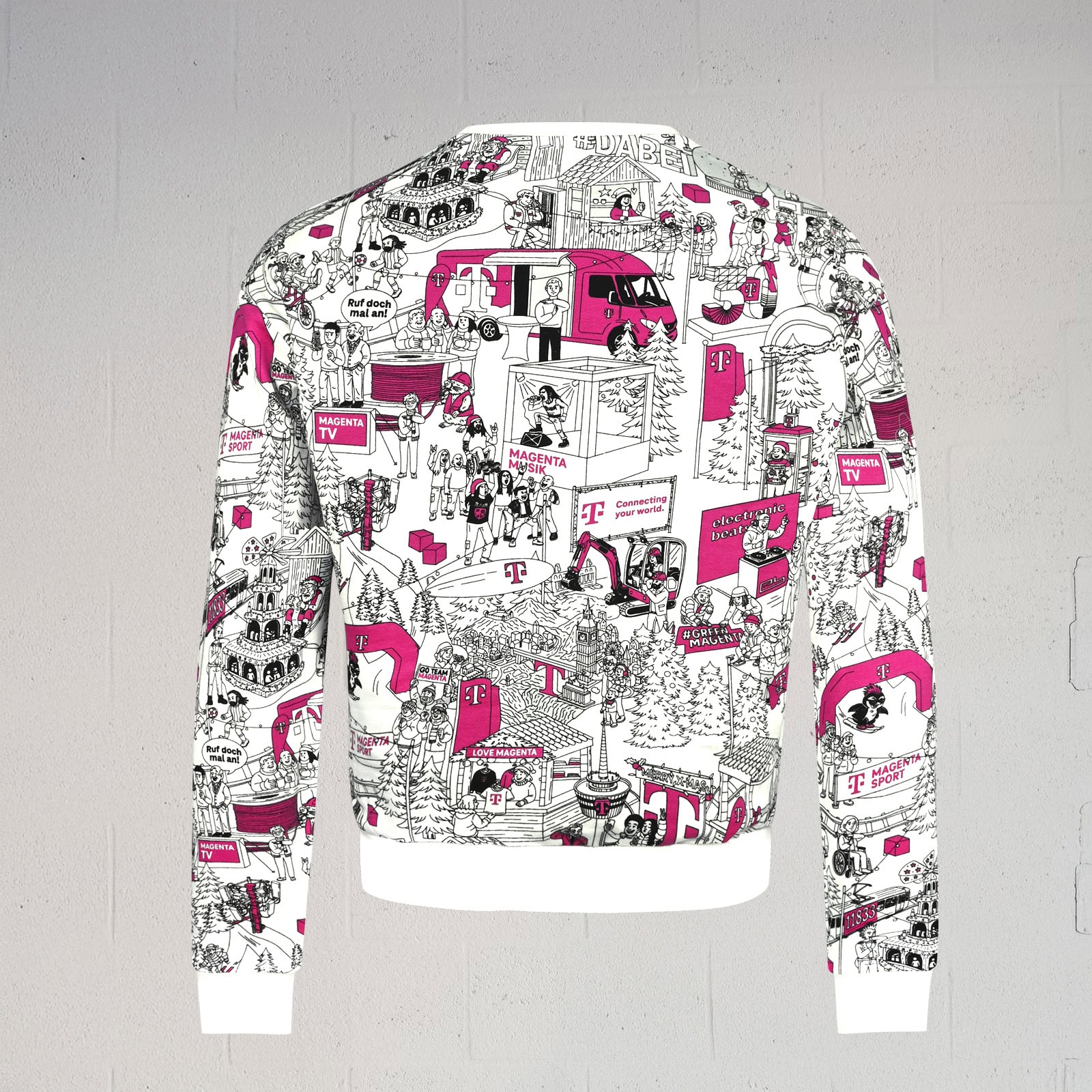 Rückansicht des MAGENTA WONDERLAND SWEATERS.