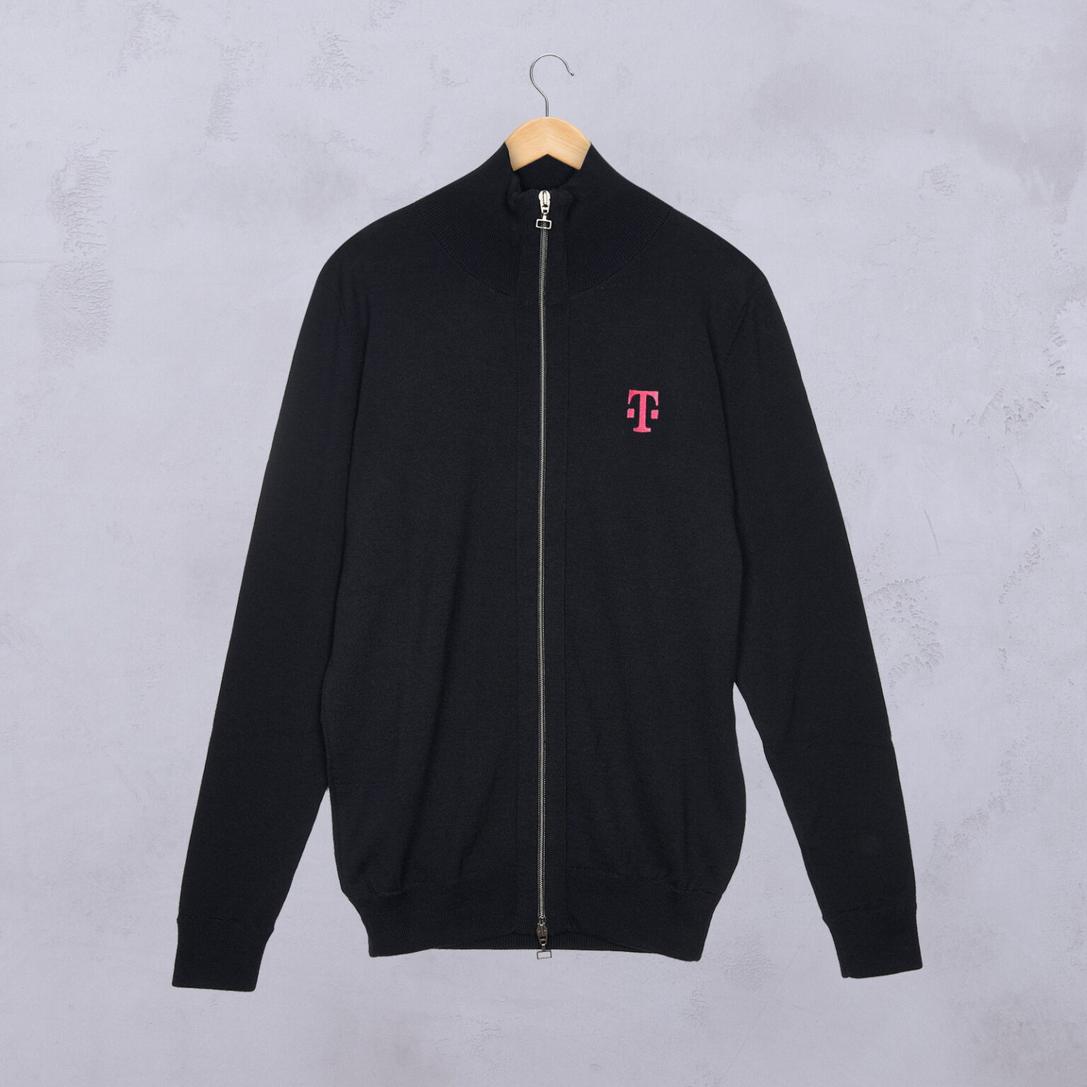 KNITTED BUSINESS ZIPPER JACKET BLUE